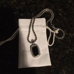 David Yurman onyx pendant and chain